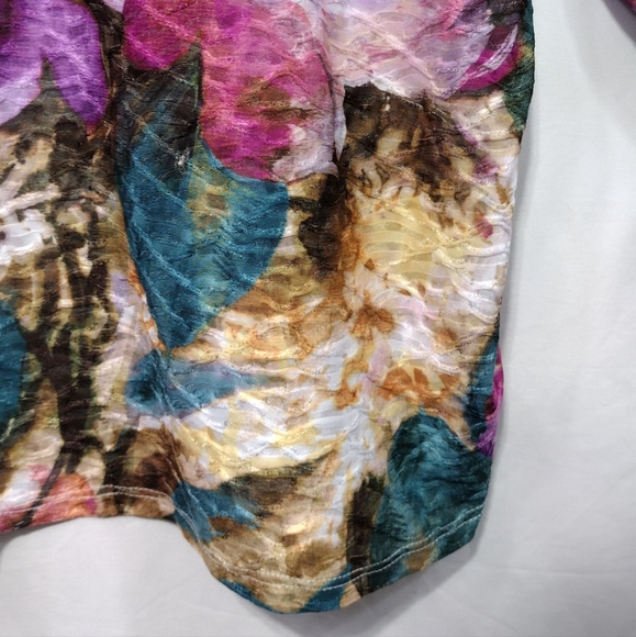 NWOT Alfred Dunner Floral Watercolor Shirttail Hem Top Women's XL Multicolor - Picture 9 of 10